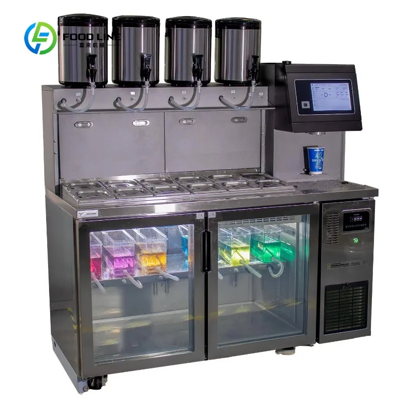 Customized 1.5 Meters Bar Countertop Bubble Tea Machine Milk Juice Coffee Pearls Round for Boba Tea Making Machine Large Stores