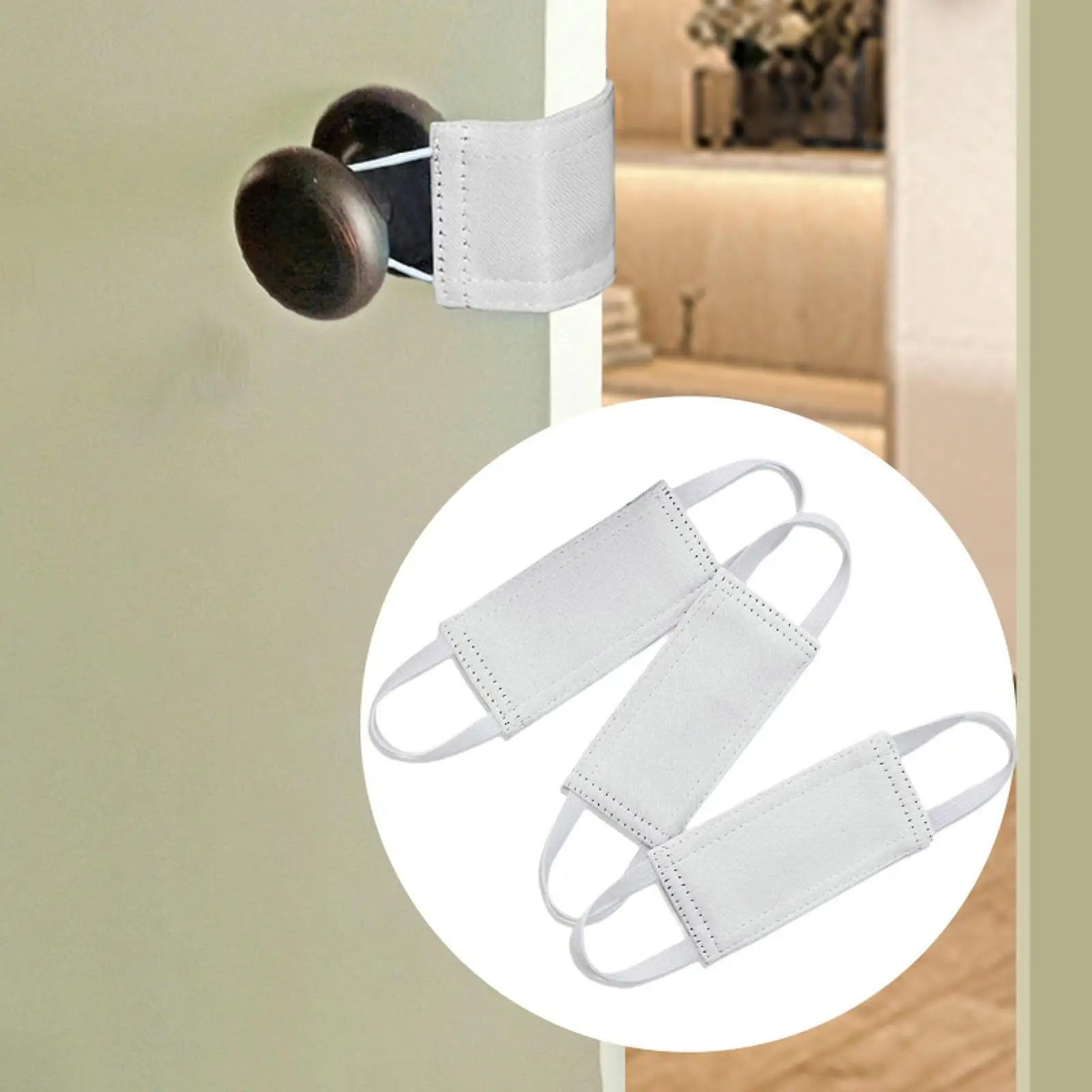 3 Units Door Closer Padding Oxford Cloth Accessory for Library with Adjustable Straps 10cmx5cm