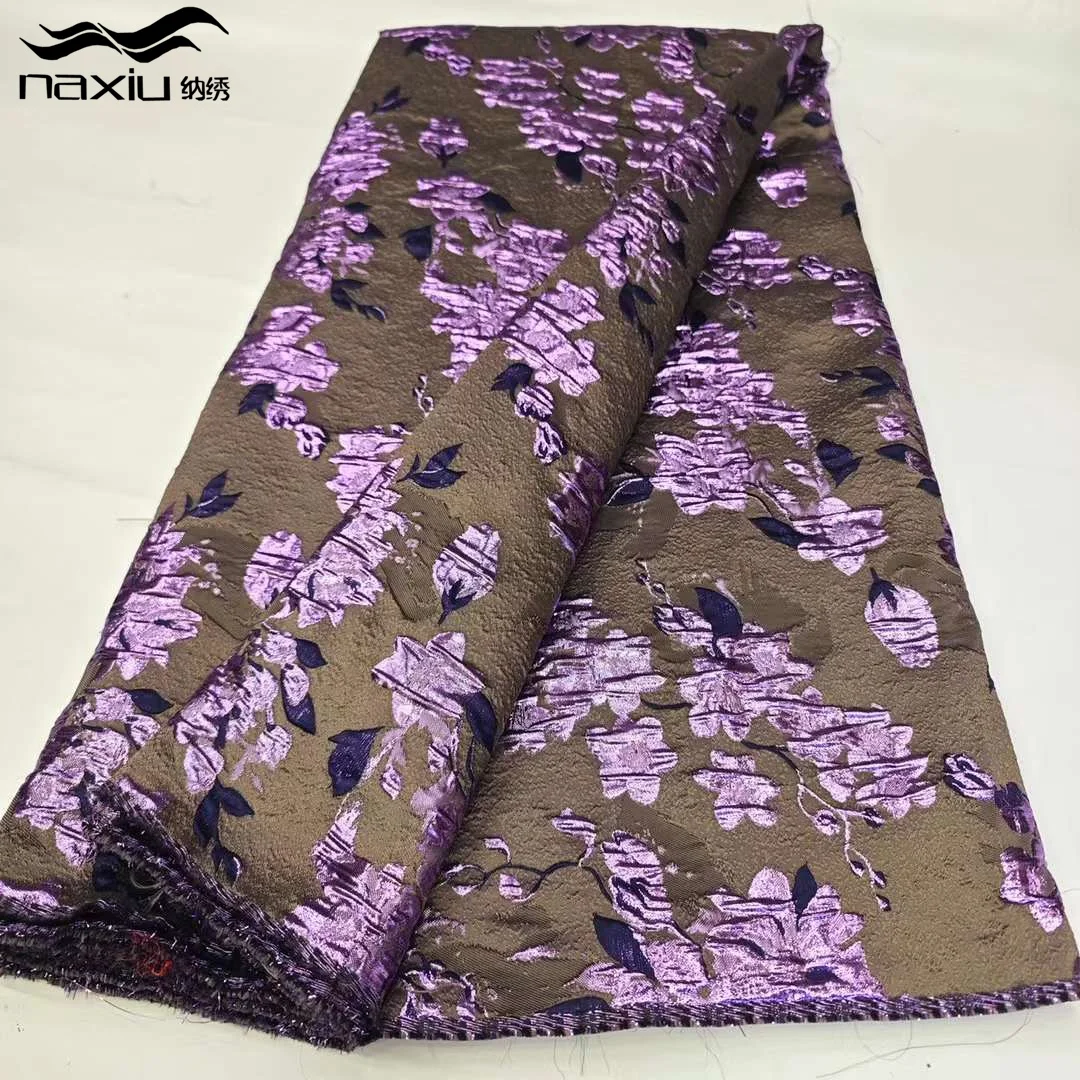 Madison Brocade Lace Fabric 2024 High Quality Jacquard Organza Fabric African Damask Lace Fabric 5yards Evening Dresses