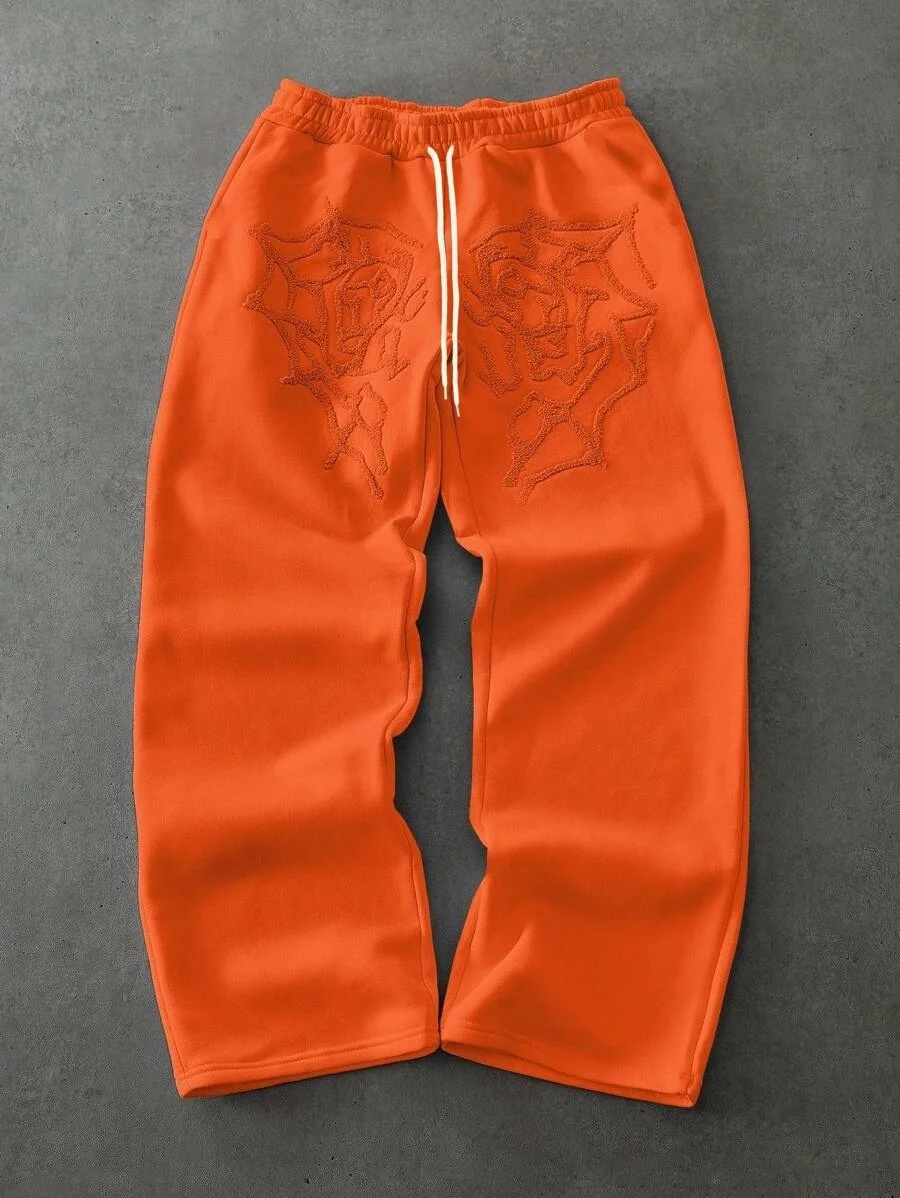 Women Pink Abstract Spider Web 3D Print Quick Dry Long Pants Elastic Drawstring Wide Leg Trousers Y2K Streetwear Casual Bottoms