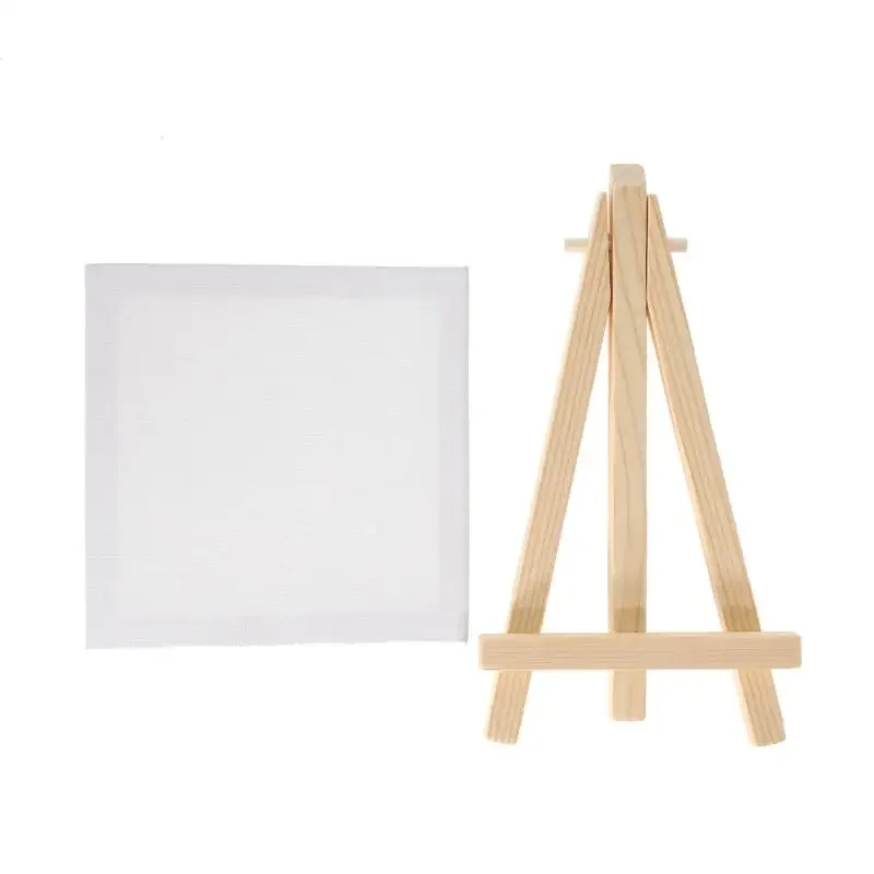 12-teiliges Künstler-Set: 5 Zoll Mini-Staffelei + 3 Zoll x 3 Zoll Mini-Leinwand-Set, Malerei, Kinder-Bastelarbeit, DIY-Zeichnen, Kleine Tischstaffelei für die Schule – Detail 9