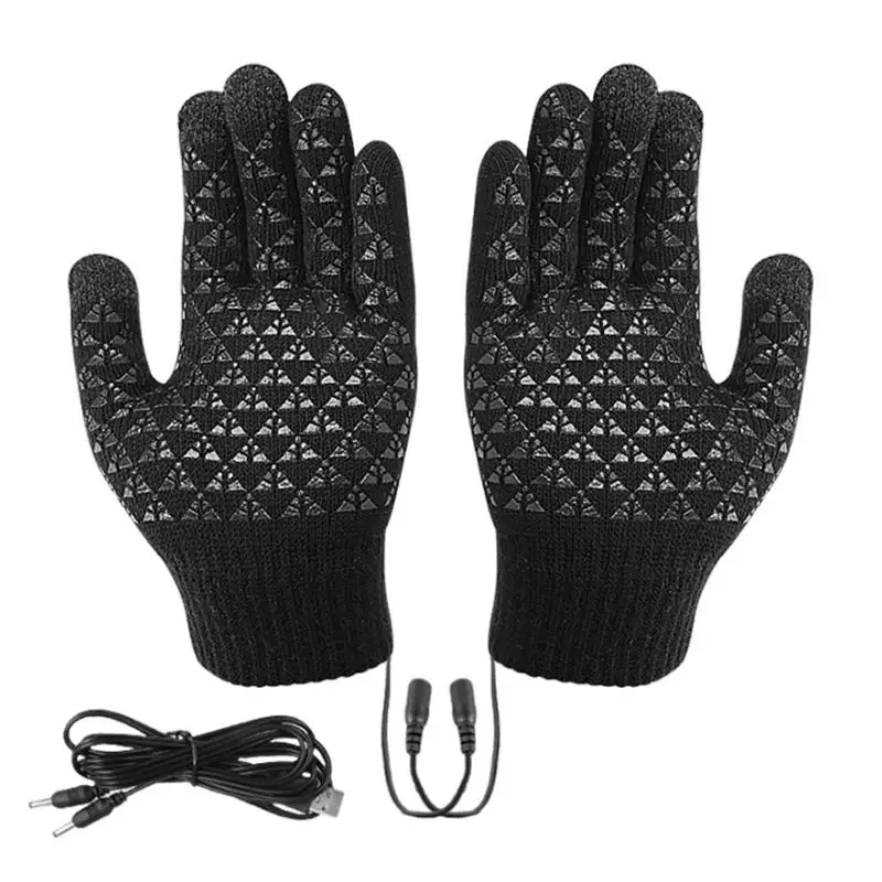 USB Heating Gloves 1 Pair 5V Thermal Gloves Electric Hand Warmer Motorcycle Heating Gloves Hand Warming Gloves  for Outdoors