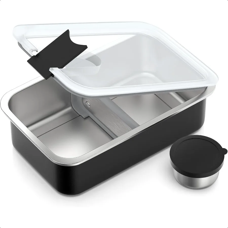 

Stainl Steel Bento Lunch Box for Adult 42oz LeakProof Lunch Box Containers MicrowaveSafe with Adjustable Divider Convenient Met