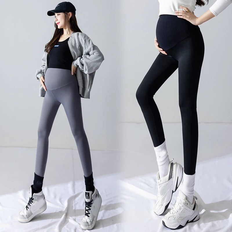 Spring and Summer Pregnant Women Leggings High Waist Stretched Maternity Skinny Pants Slim Hips Pregnancy Belly Trousers