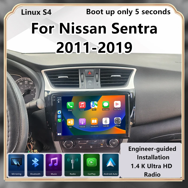 Para Nissan sentra 2011-2019 actualización Radio inalámbrica Carplay reproductor Multimedia de coche pantalla táctil Android Auto Car Play Mirror Link