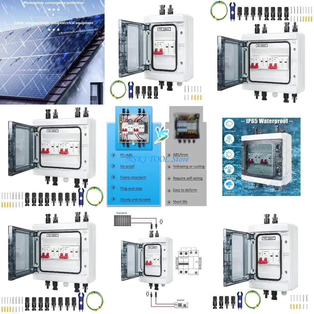 

L8RC Solar photovoltaic Combiner Box DC500V/1000V Waterproof Enclosure Power Plastic Junction Wire Box Easy to Use