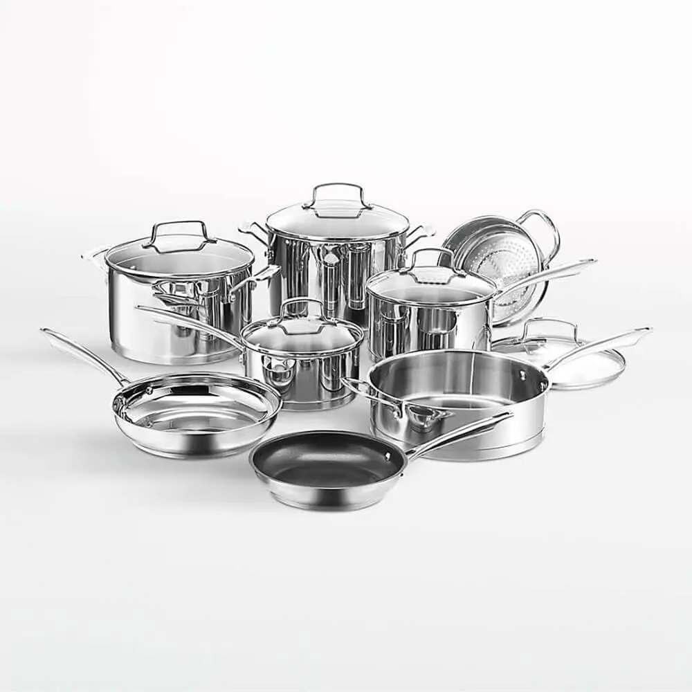 

Cuisinart Chef's Classic Stainless Kitchen Cookware Sets Pots and Pans 13-Piece 77-13