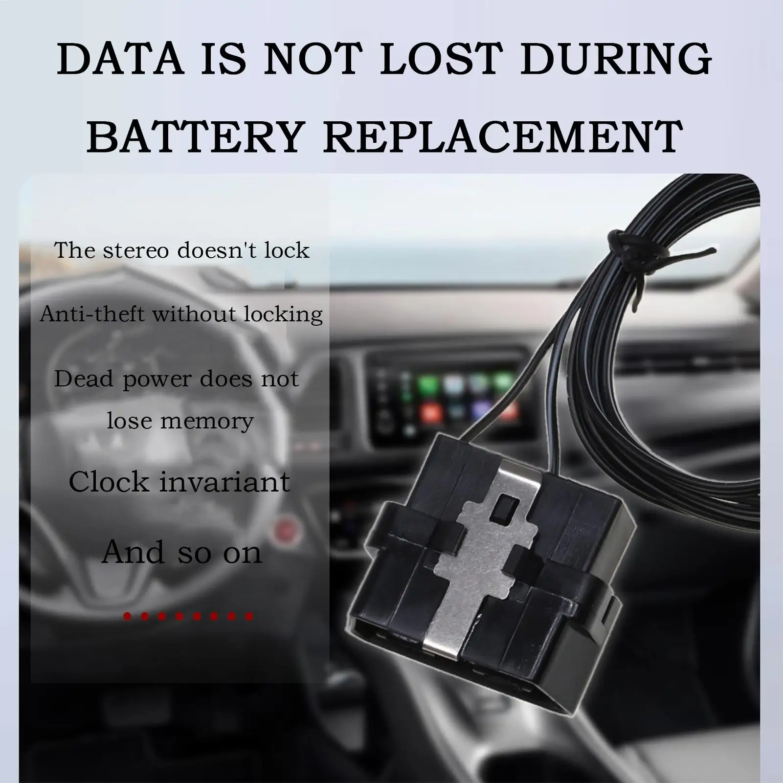 For Most Fit OBD2 Memory Saver Cable Car Battery Replacement Tool USB Power Bank Adapter Cable Protector For Commuters Roadside