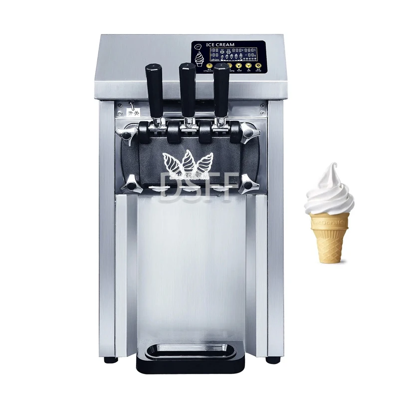 Hot Selling Ice Cream Machine 3 Flavors Fully Automatic Soft Ice Cream Machine Commercial Sundae Machine