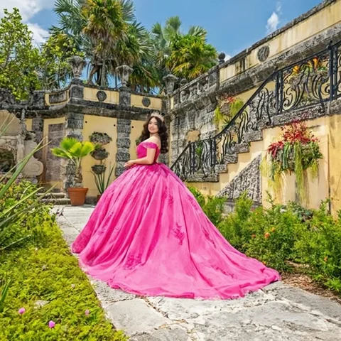 6 best sales fuchsiafärgad quinceanera-klänning - №5