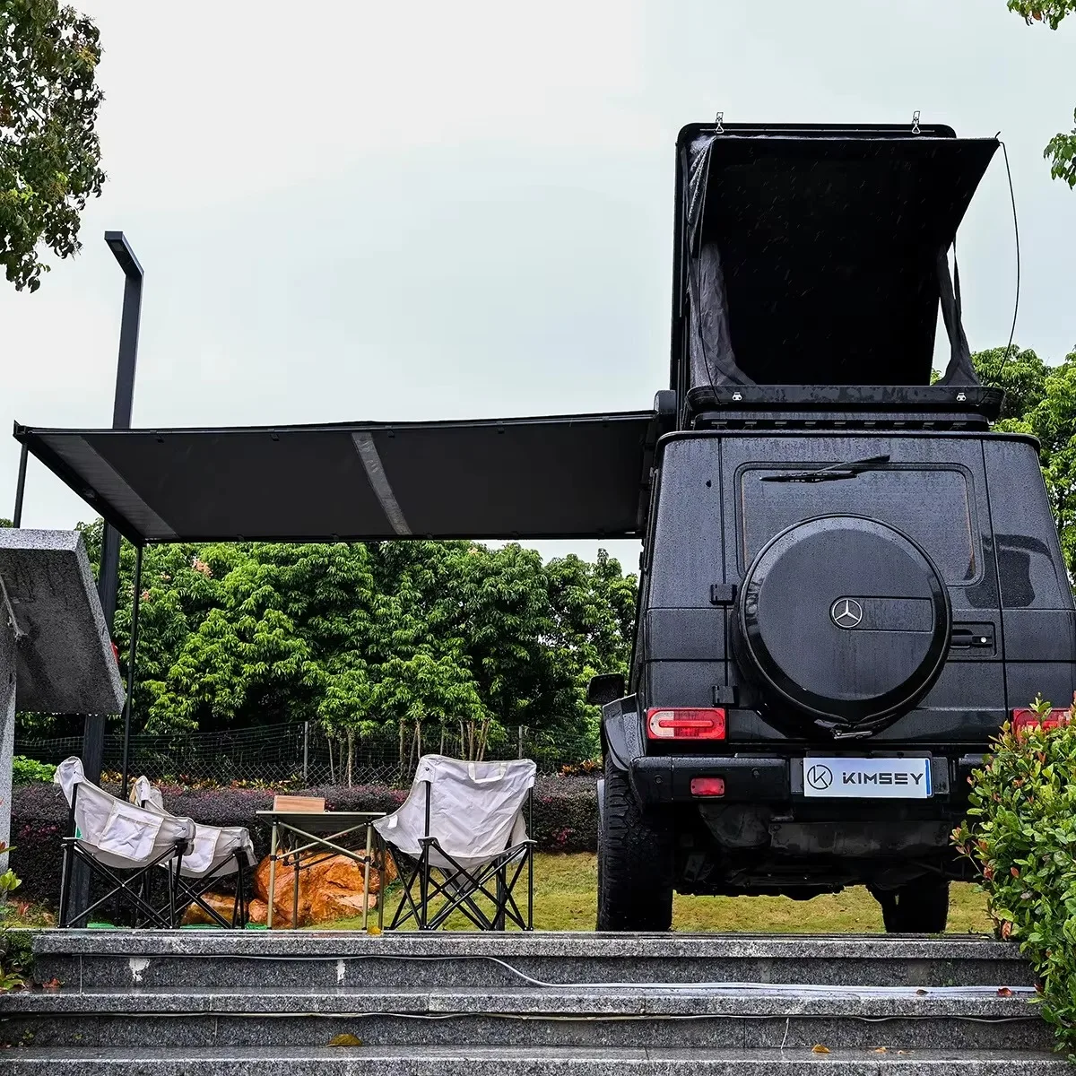 

Hot Selling Retractable Freestanding Car Side Awning Folding Roof Top Tent Waterproof Sun Shade For SUV 4WD Offroad Camping