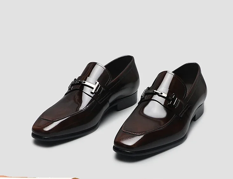 

Spring and Autumn New Men's Formal Shoes Genuine Leather Square Head English Style Lefu Shoes