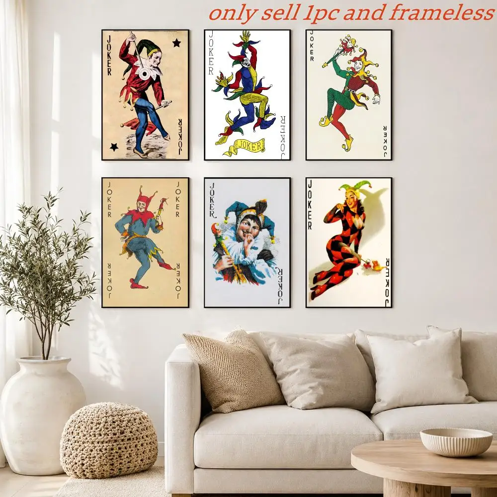 Classic Solitaire Joker Card Poster Aesthetic Painting Wall Art Poster Home Bedroom Living Room Decor
