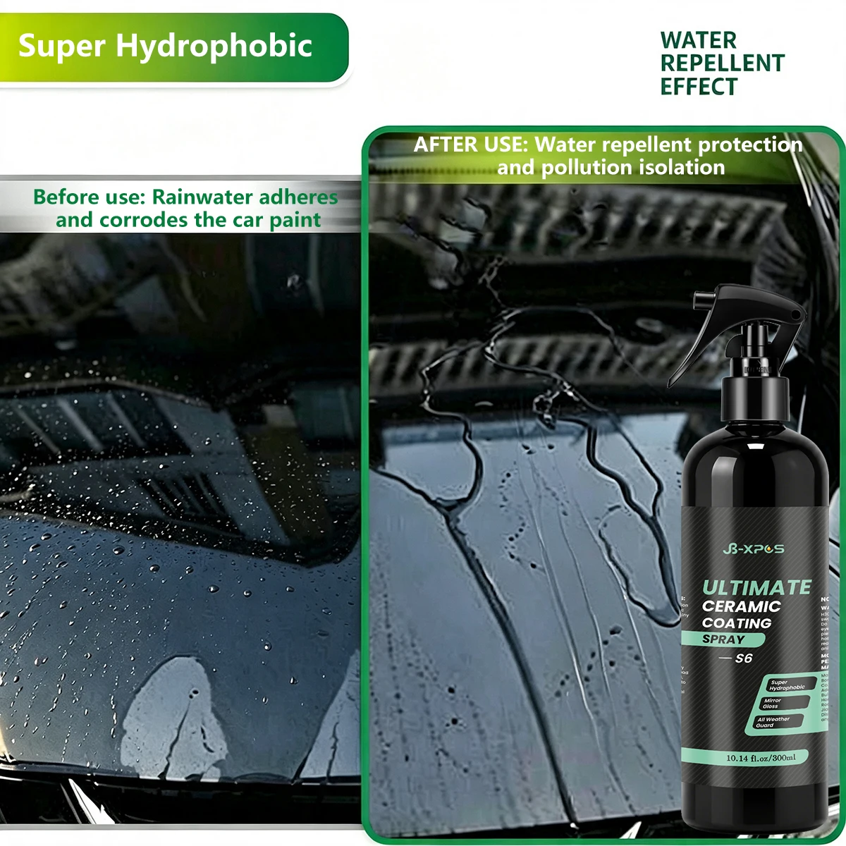 Ultimate Quick Ceramic Coating Spray, Water Repellent Anti-Oxidation Car Surface Care YT0206