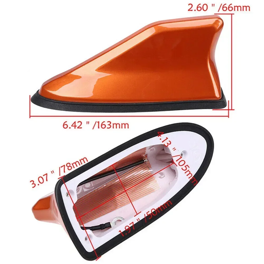 1x Universele Auto Antenne Cover Waterdicht Am/Fm Sterk Signaal Antenne 163X78X66Mm Oranje Voor De Meeste Auto Externe Accessoires