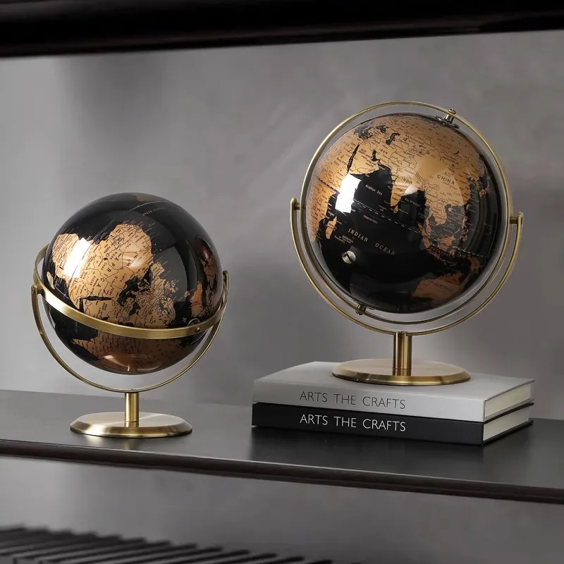 American 720° globe decoration light luxury high-end office study living room desktop bookcase home decoration arts and crafts