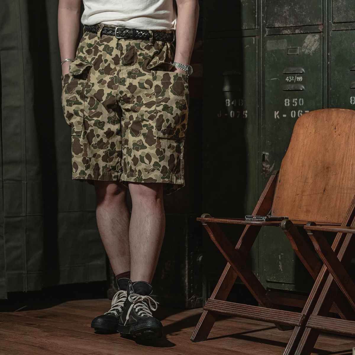 Bronson M43 HBT orts camuflados soltos, calças masculinas de trabalho com vários bolsos, verão casual estilo jovem, cintura...