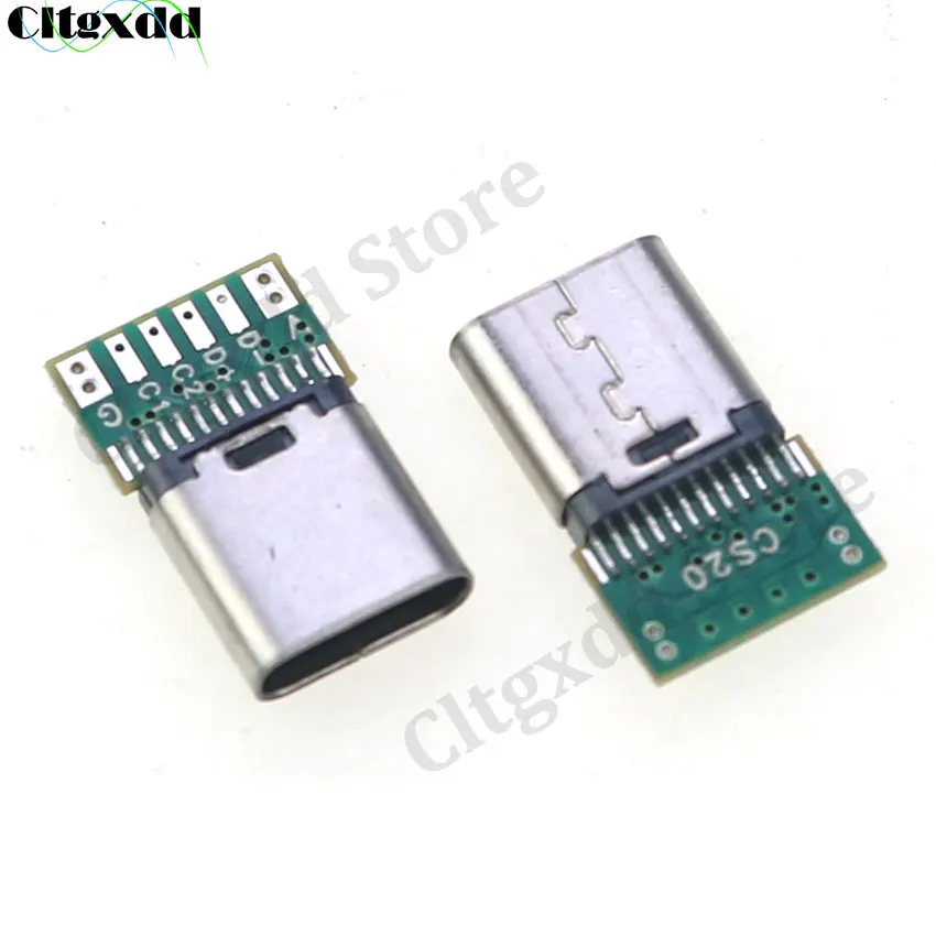 Cltgxdd 2-10PCS USB 3.1 Type-C Charging Port Connector Double-sided Insertion USB Type C 6Pin Female Socket W/ Welding Board