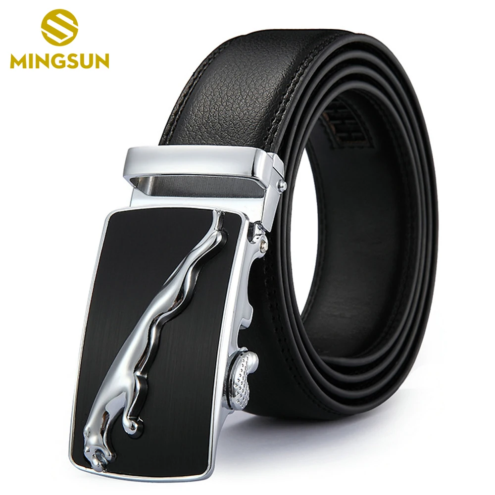 

3.5cm Width Belt for Men Fashion Automatic Buckle Black Genuine Leather Male Jeans High Quality Waist Belt Ceinture Homme Luxe