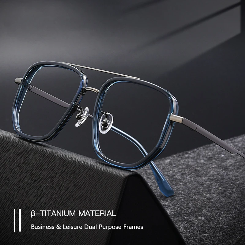 2024 Oversize Titanium Glasses Frame Men luxury Square Myopia Optical Prescription TR90 Eyeglasses Women Male Ultralight Eyewear