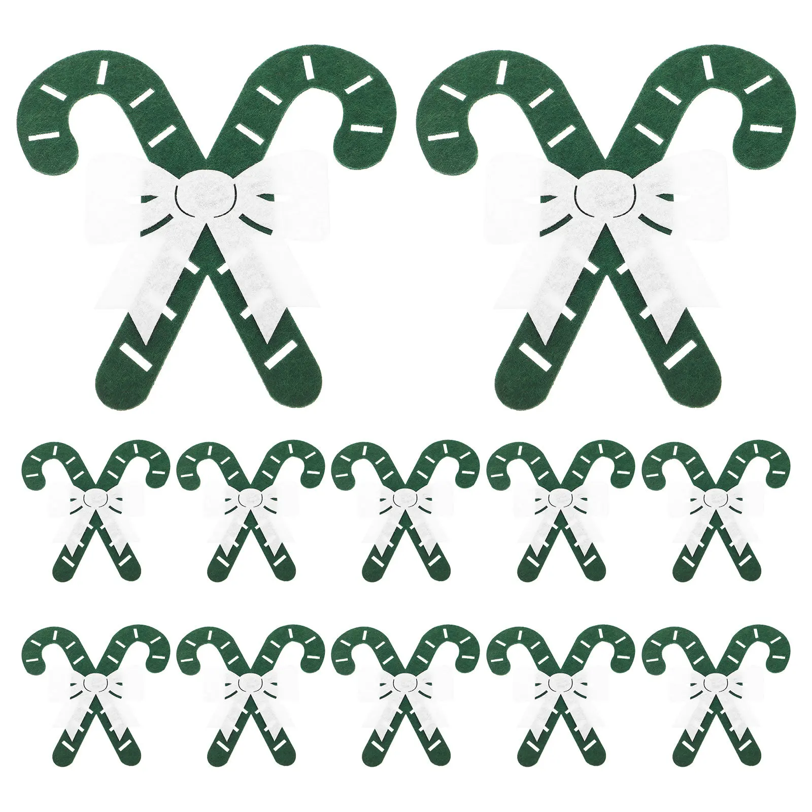 

12Pcs Christmas Silverware Holder Pocket Candy Cane Cutlery Organizer Reusable Fabric Flatware Pouch Holiday Tableware Dinner