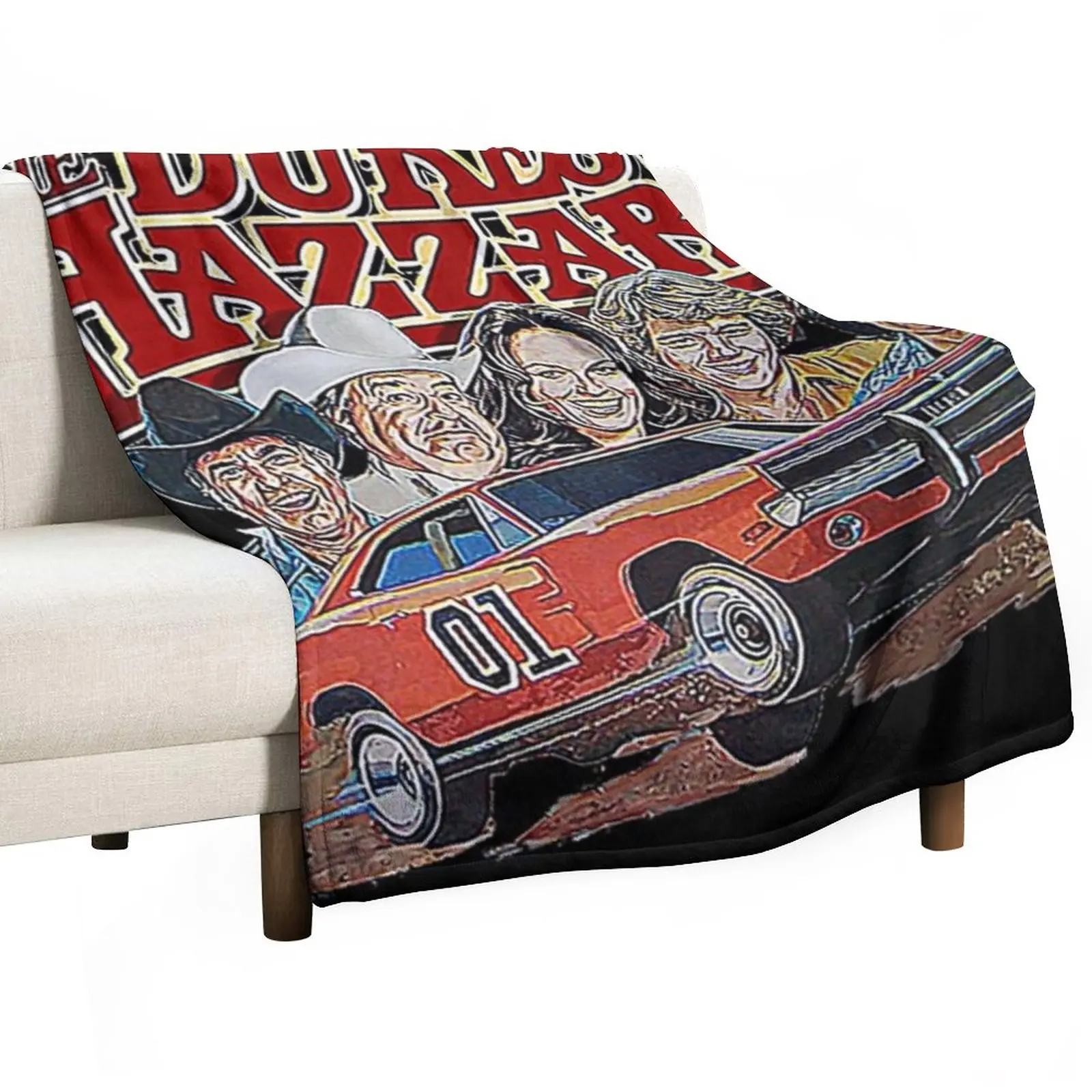 

Dukes of Hazzard and General Lee Throw Blanket Fluffy Soft Blankets bed plaid Furry Blanket anime