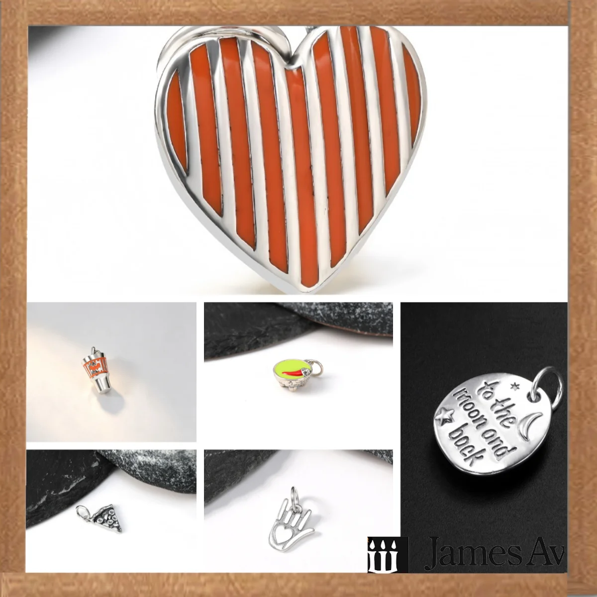 S925 Enamel Heart Coffee Cup Charms,To The Moon And Back Message Tag Metal Pendants,DIY Handmade Bracelet Necklace Jewelry