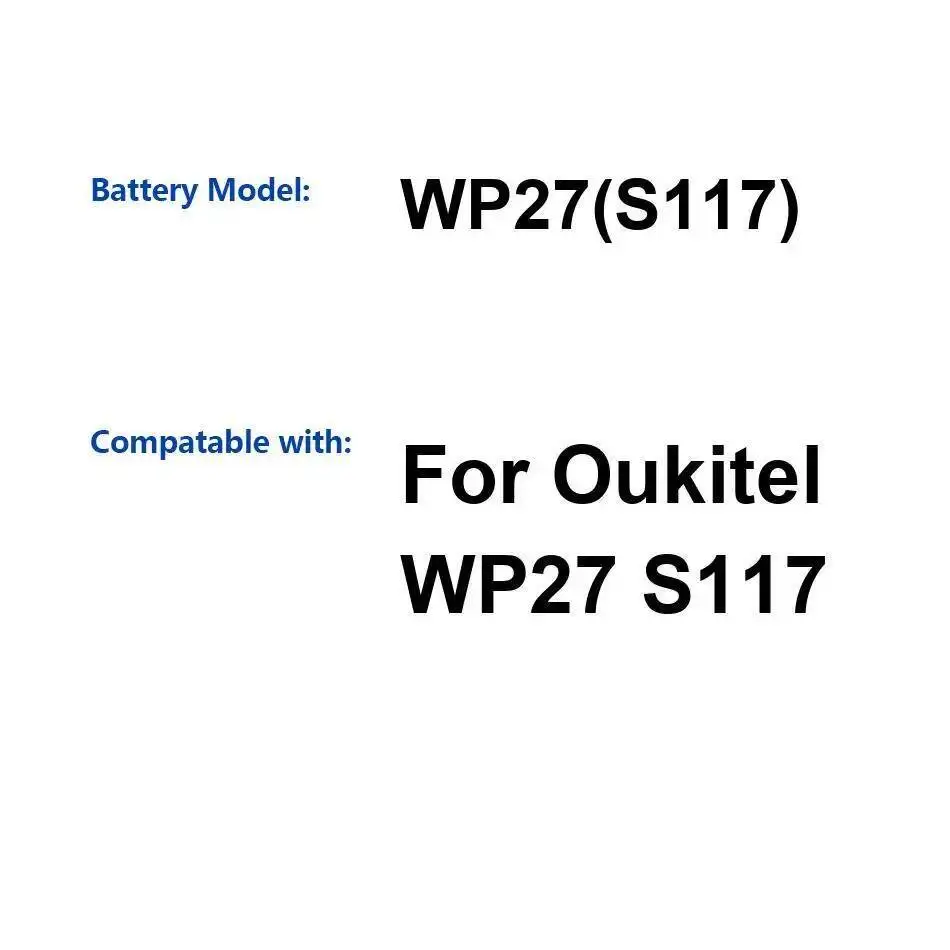

Аккумулятор мобильного телефона 8500 мАч для Oukitel WP27 S117, долговечная работа