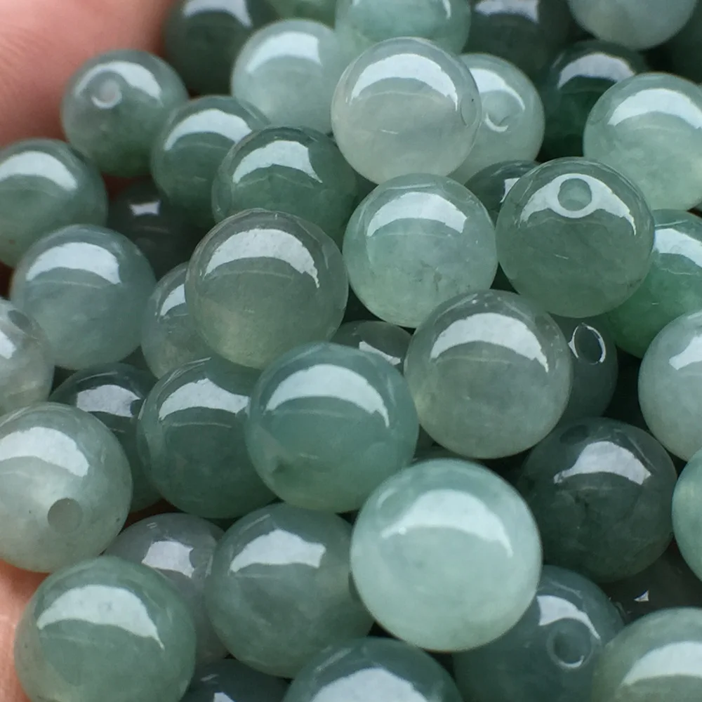 

High Ice Grade A Myanmar Jadeite Round Jade Beads For Jewelry Making Diy String Bracelet Beaded Necklace Jewellery Accessories