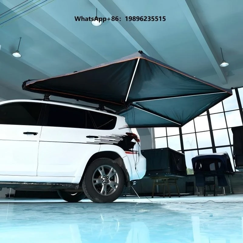 Car Sunshade with Waterproof Function Quick Opening Fan Shaped Without Support Handle 270 Degrees Double Handle Model