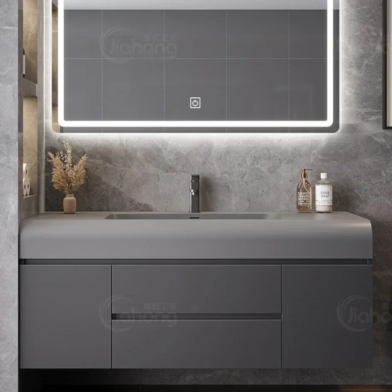 Luxo moderno armário de banheiro organizador vaidade armário de armazenamento de maquiagem espelho pia armoire de salle de bain móveis de banheiro