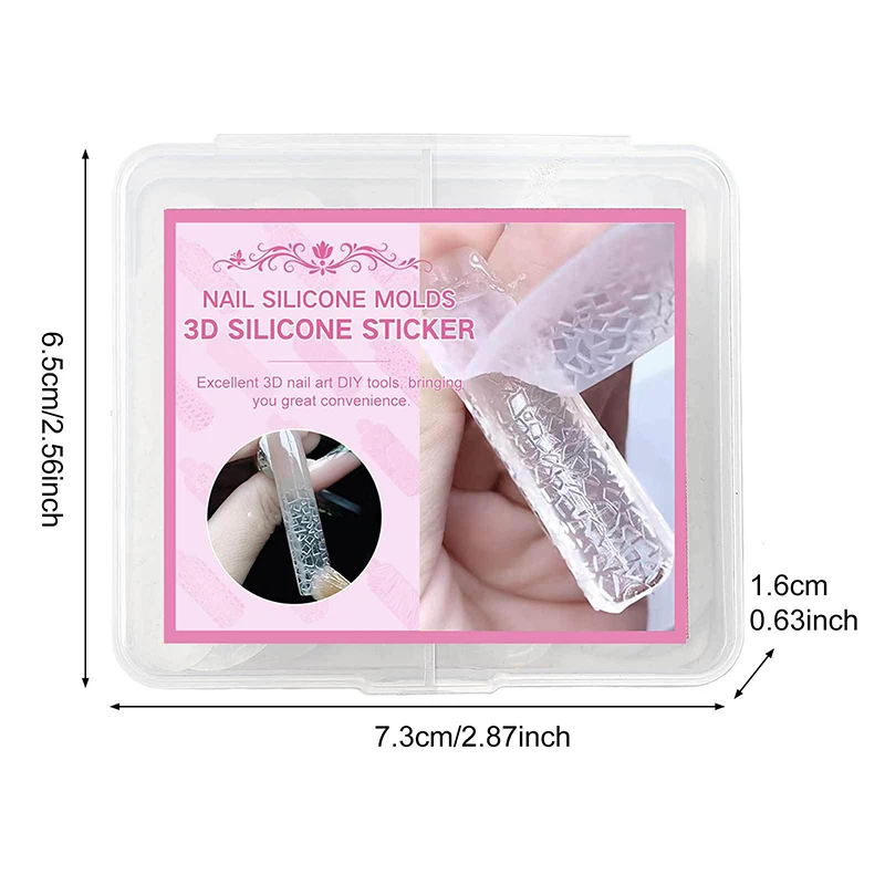 HOT! 24pcs/Box 3D French Nail Sticker Reusable Dual Forms Nail Crystals Silicone Molds Forms For Quick Carving Manicure Tool
