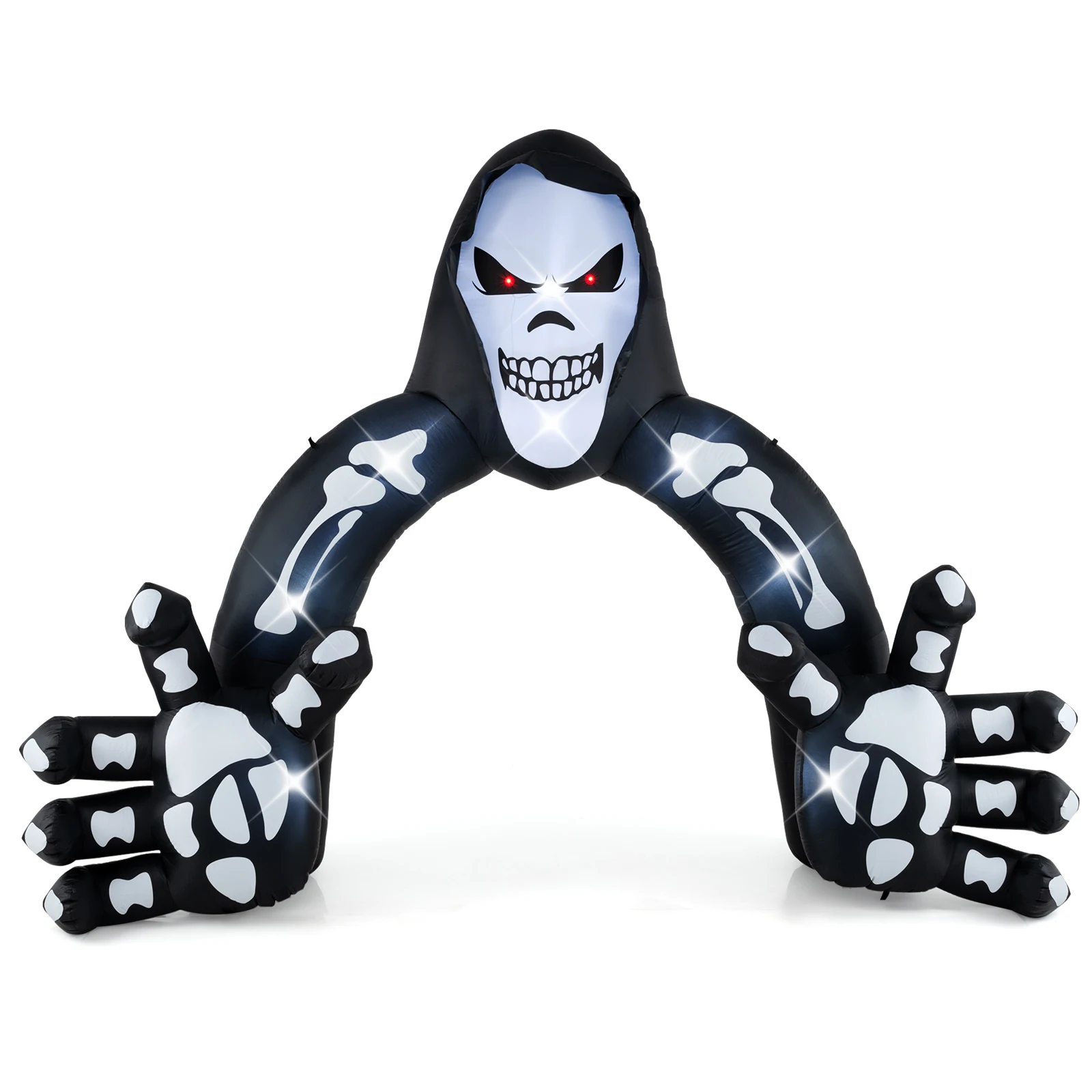 

10.2 x 8.7 ft Halloween Inflatable Grim Reaper Archway LED Lighted Skeleton Archway