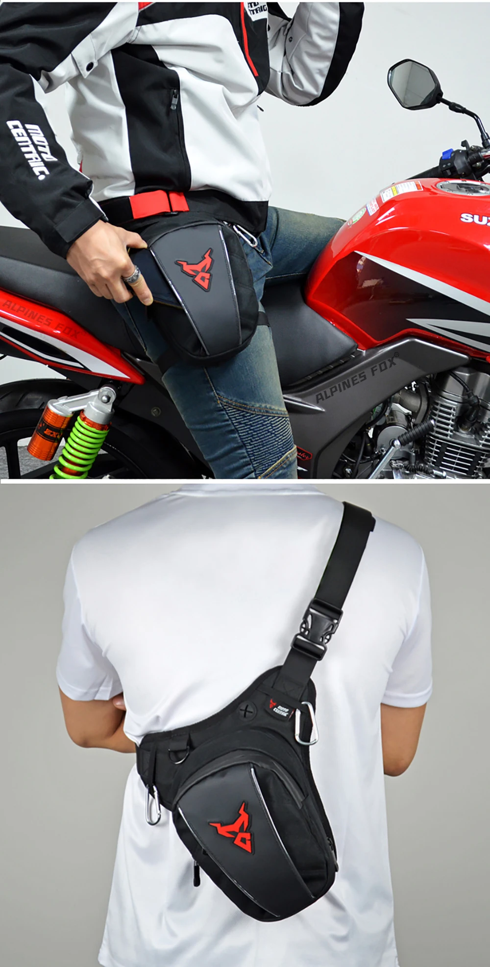Moto zentrische wasserdichte Motorrad-Heck tasche Multifunktions-Rücksitz tasche Hochleistungs-Motorrad tasche Fahrer-Fallbein-Seiten tasche – Detail 26