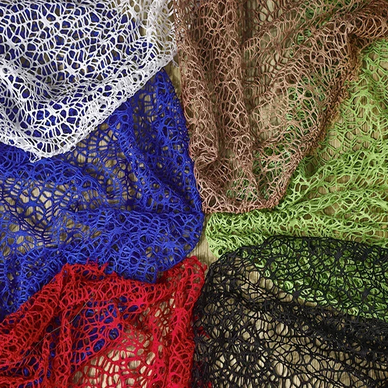 1yard Irregular Hollow Mesh Fabric Wrap Texture Creative Dress DIY Clothing Decoration Tulle Cloth Background Decor Fabric