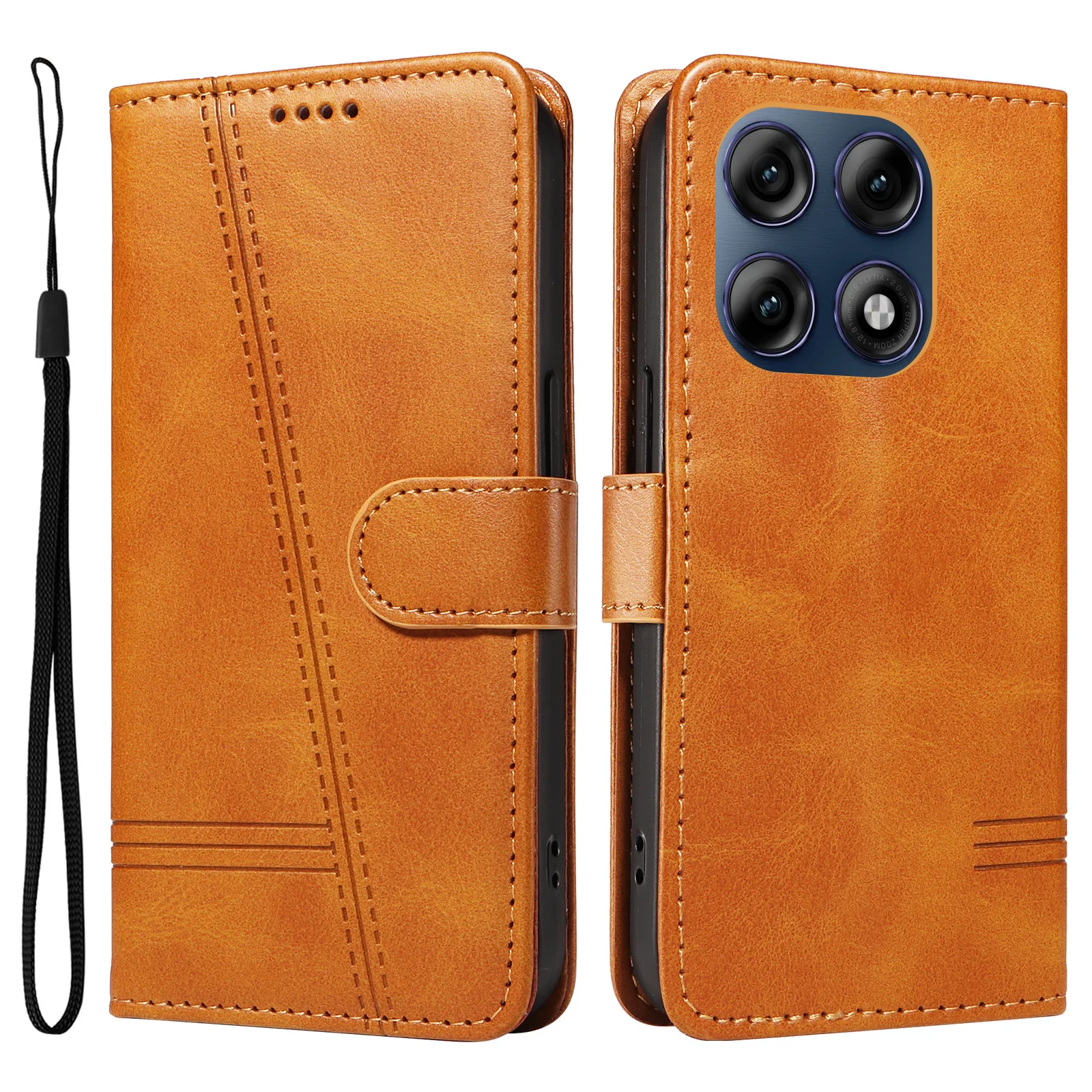 Leder-Brieftaschenhülle für Motorola Moto Edge 60 70 X70 Air G86 G56 G06 G67 Pro Fusion Power |   Stehende Buchform-Handyhülle