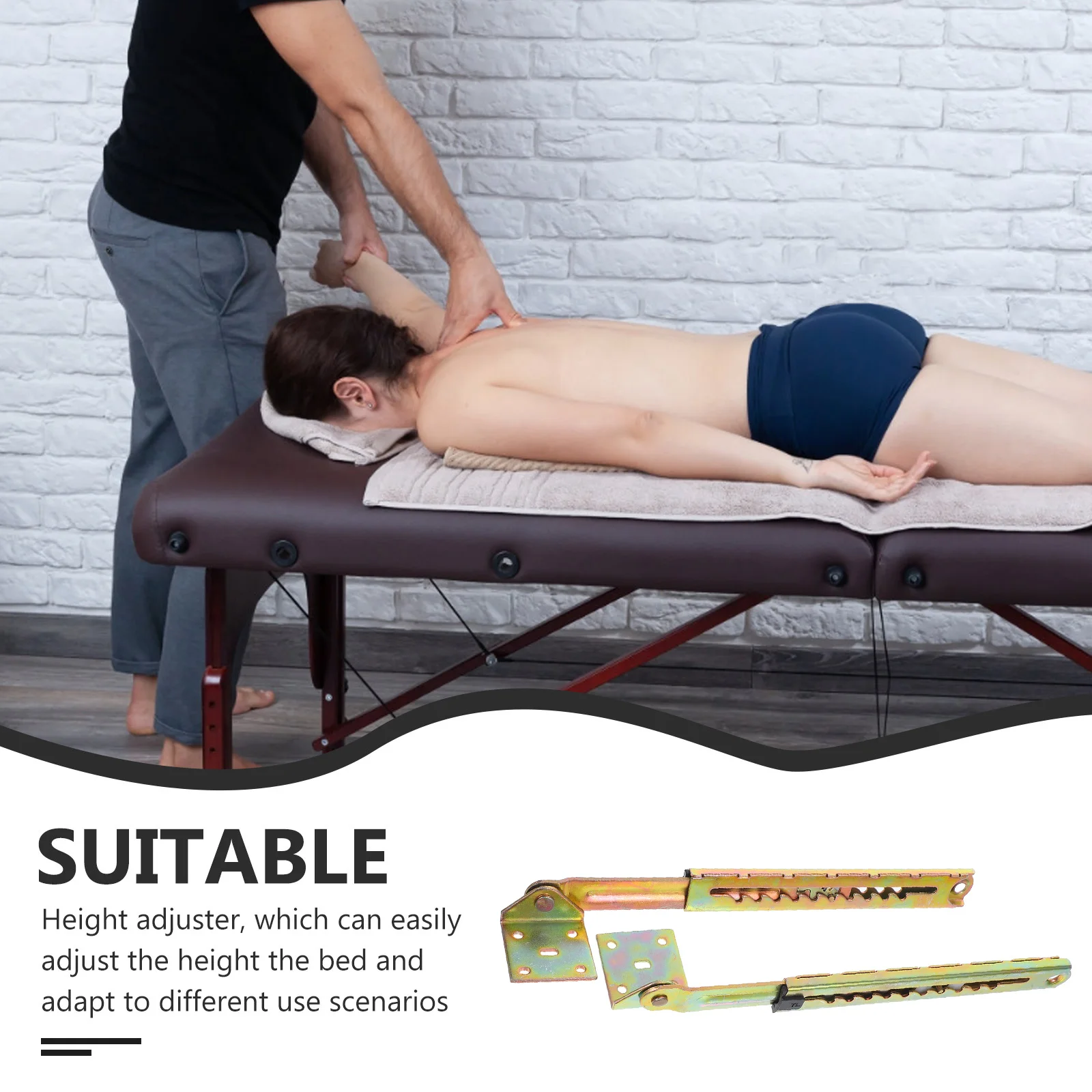 

2Pcs Adjustable Furniture Single Angle Code Colorful Zinc Steel Lifting Rod Hinge Ten-Level Height Riser Bed Support Bracket