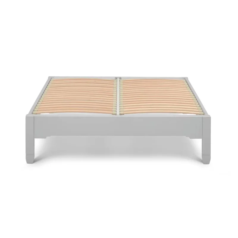 Double Bed Base with Farmhouse Character & Modern Comfort, Arched Footrest, Underbed Storage, Carved Details,Slats,Hand-Finished