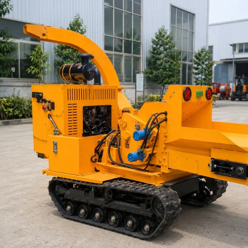 Mobile Wood Chipper Shredder Customized High Output Diesel Hydraulic for Garden Waste Mulch Production