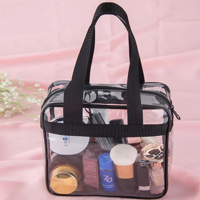 Transparent Makeup Bag Waterproof Portable Travel Cosmetic Bag Women Storage Pouch Wash Bag PVC Large Capacity Clear Makeup Bag