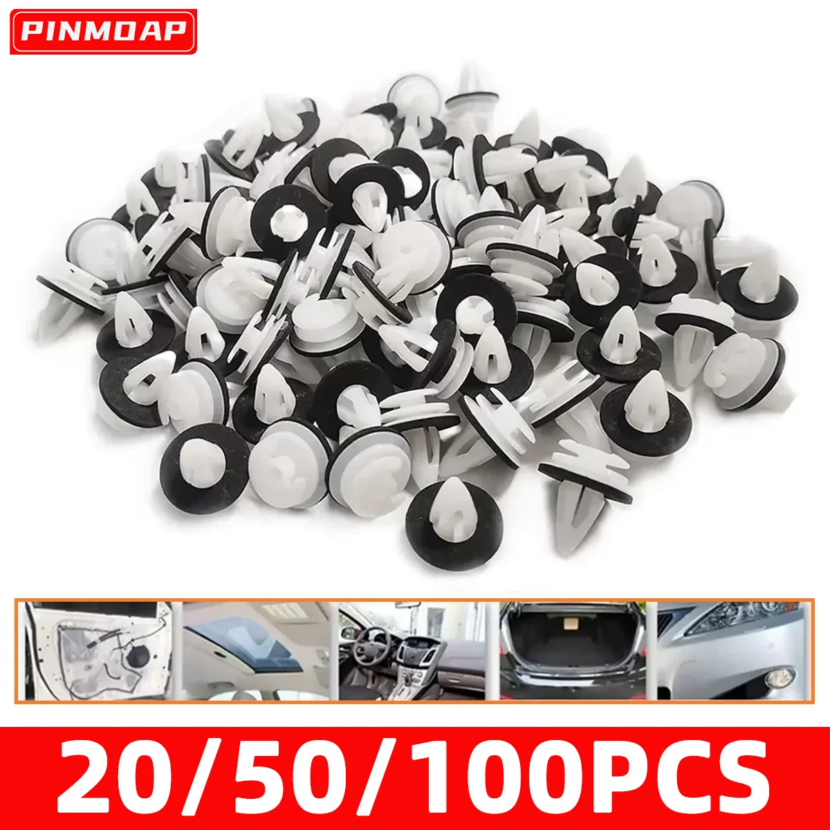 20/50/100pcs Automotive Door Panel Fixing Clip Bumper Clip Mudguard Clip Screw Rivet Fastener Universal Fixing Clip Parts