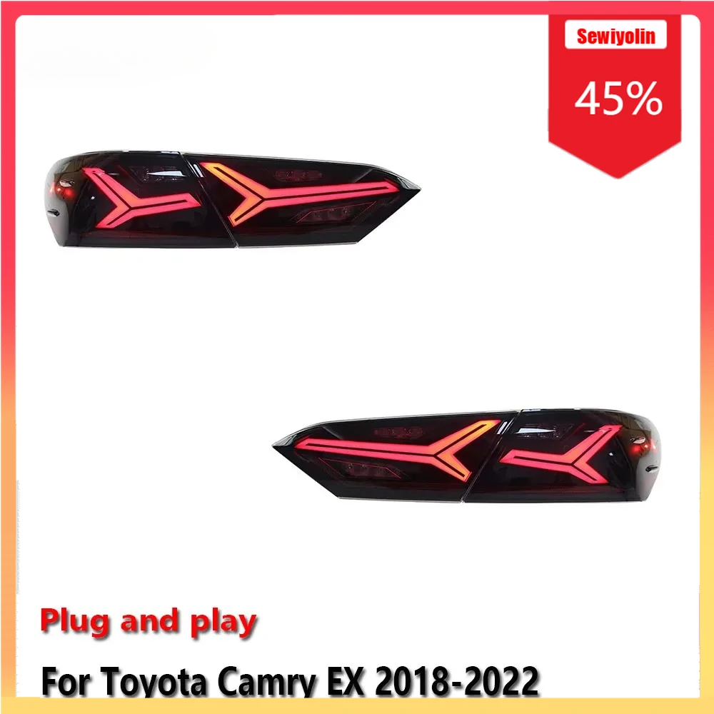 

Car LED Tail Light Automobile Parts For Toyota Camry EX 2018-2022 Auto Fog DRL Brake Turn Signal Lamp Plug and Play