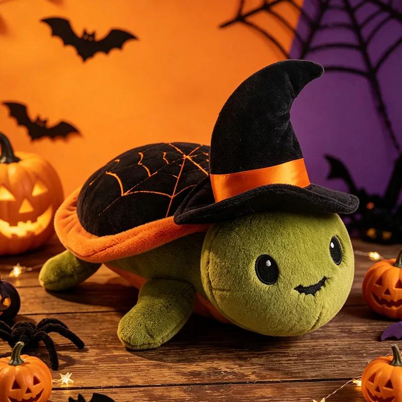 15cm\38cm Halloween Cute Turtle Plush Doll Wizard Hat Doll Ornament Keychain Cartoon Toy Children's Birthday and Christmas Gifts