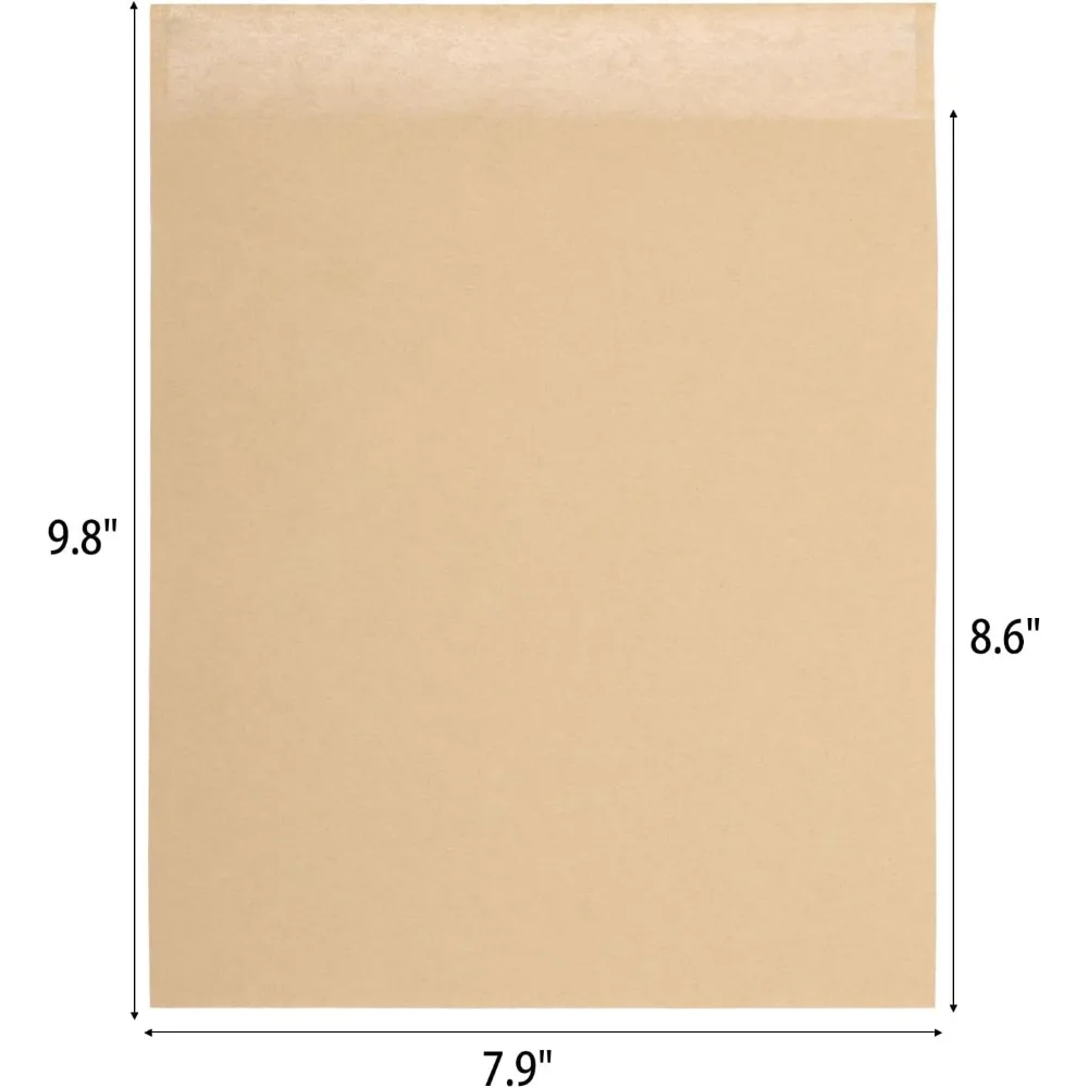 200 Pcs Greaseproof Paper Sandwich Bags 7.9x8.6 in Wax-Lined Brown Bakery Bags for Cookies Snacks Popcorn Donuts