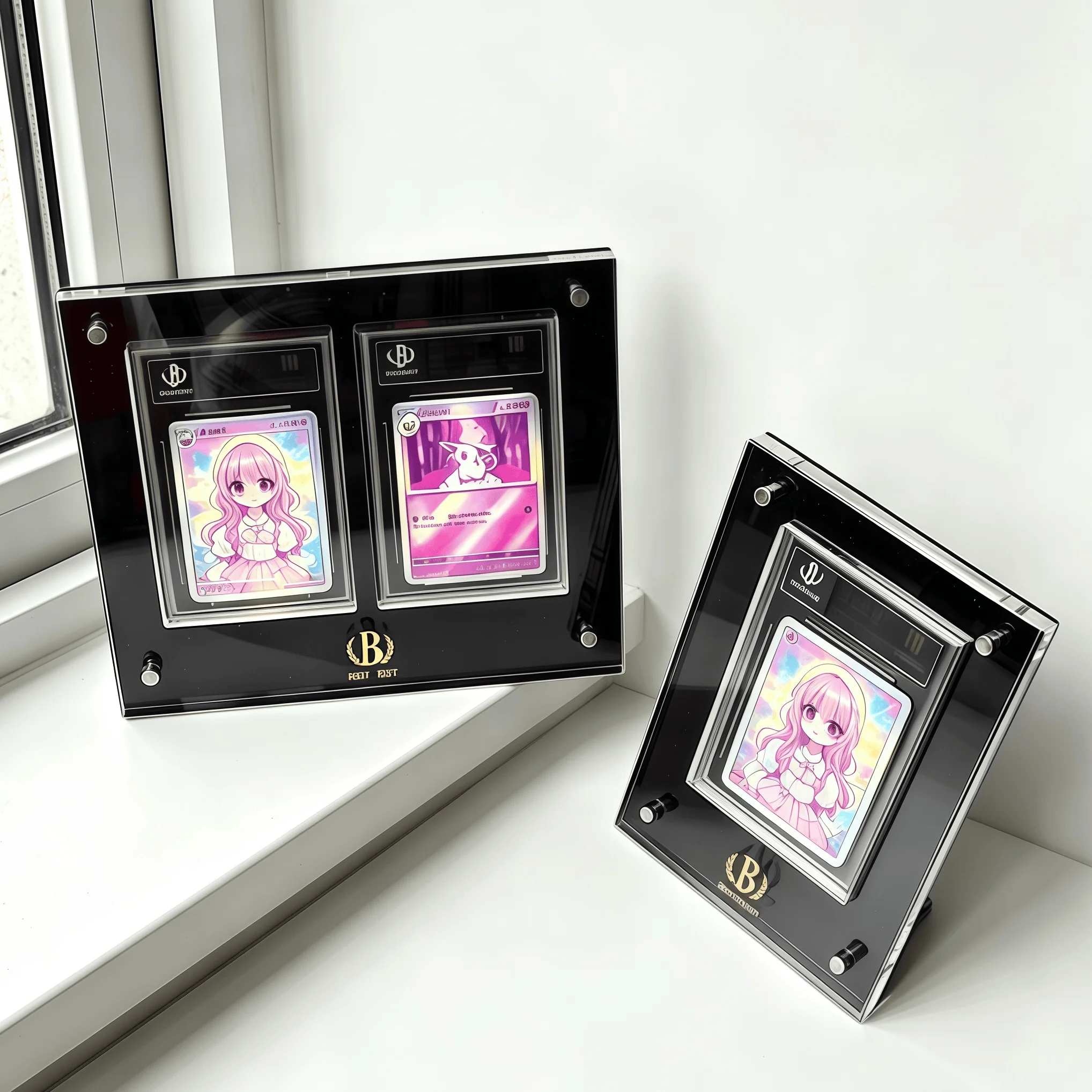 Thick Black Acrylic Card Brick 85×131mm Inner Size PTCG Graded Trading Card Display Holder Collectible Card Storage