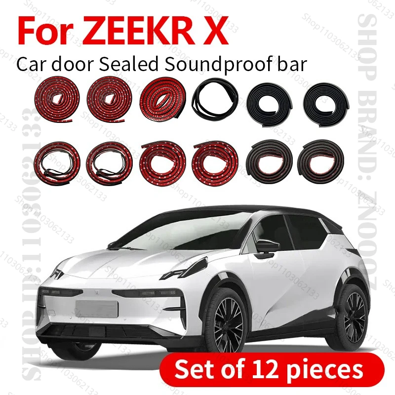 

For 2023-2025 ZEEKR X Car Door Seal Strip Rubber Double Layer Sealing Protector Soundproof Strip Dustproof Seal Strip 12PCS Set
