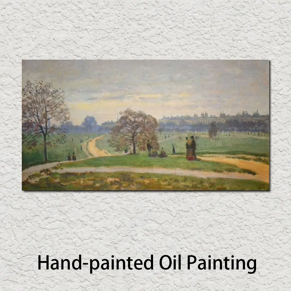 

Landscape Art on Canvas Hyde Park Claude Monet Paintings Handmade Modern Artwork Bedroom Kitchen Room Decor High Quality