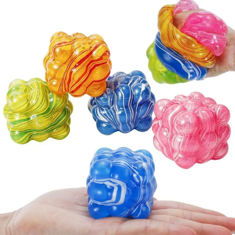 12 PCS Marbled Stress Balls Soft Elastic Texture For Anxiety Relief Office Kids