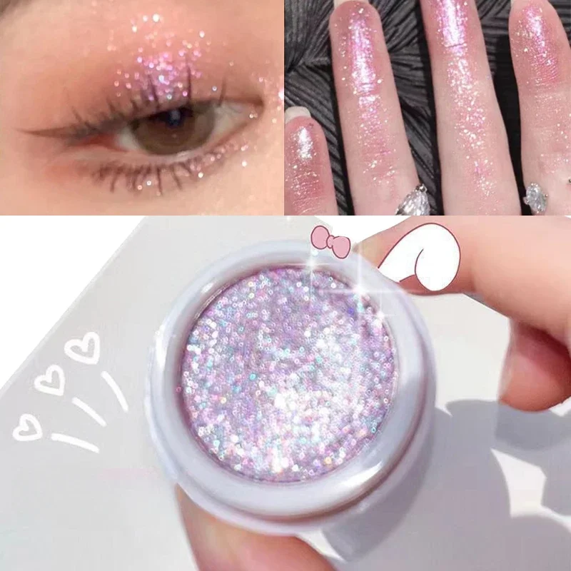 Super Shining Purple Eyeshadow Beautiful Glitter Eyeshadow Longlasting Eye Brightening Pearlescent Shimmer EyeShadow Makeup Tool