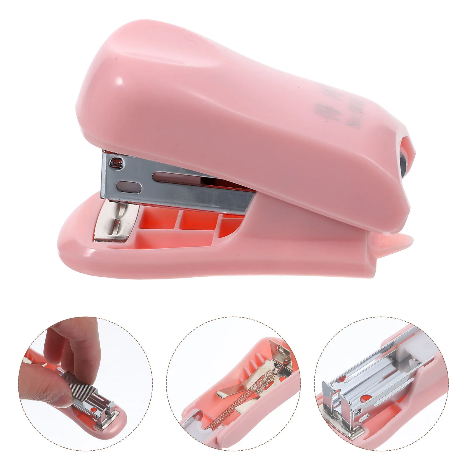 1 Set Mini Small Compact Handheld Metal For Office Classroom High Durability Desktop Stapler Bulk Book Stapling Heavy Duty Hand